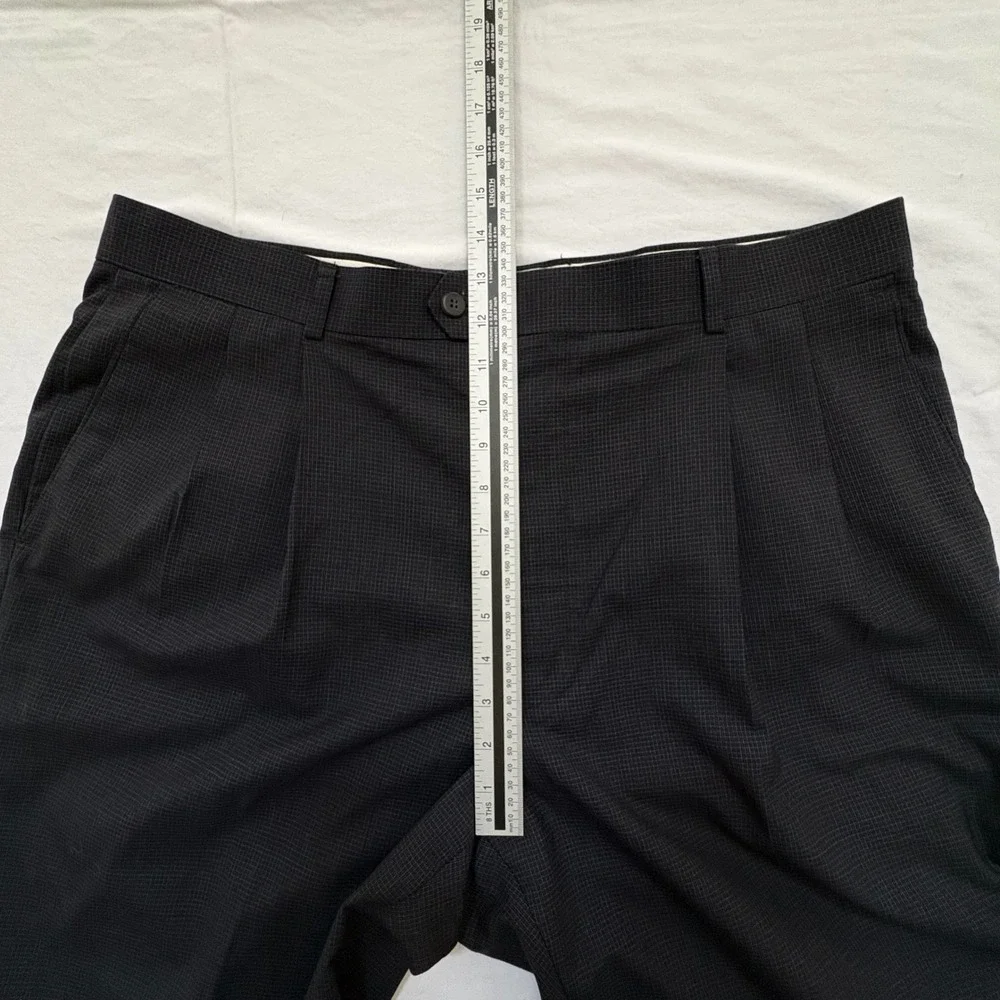 Louis Raphael Tailored Dress Pants Mens 38x32 Navy Wool Pleated‎ Cuffed